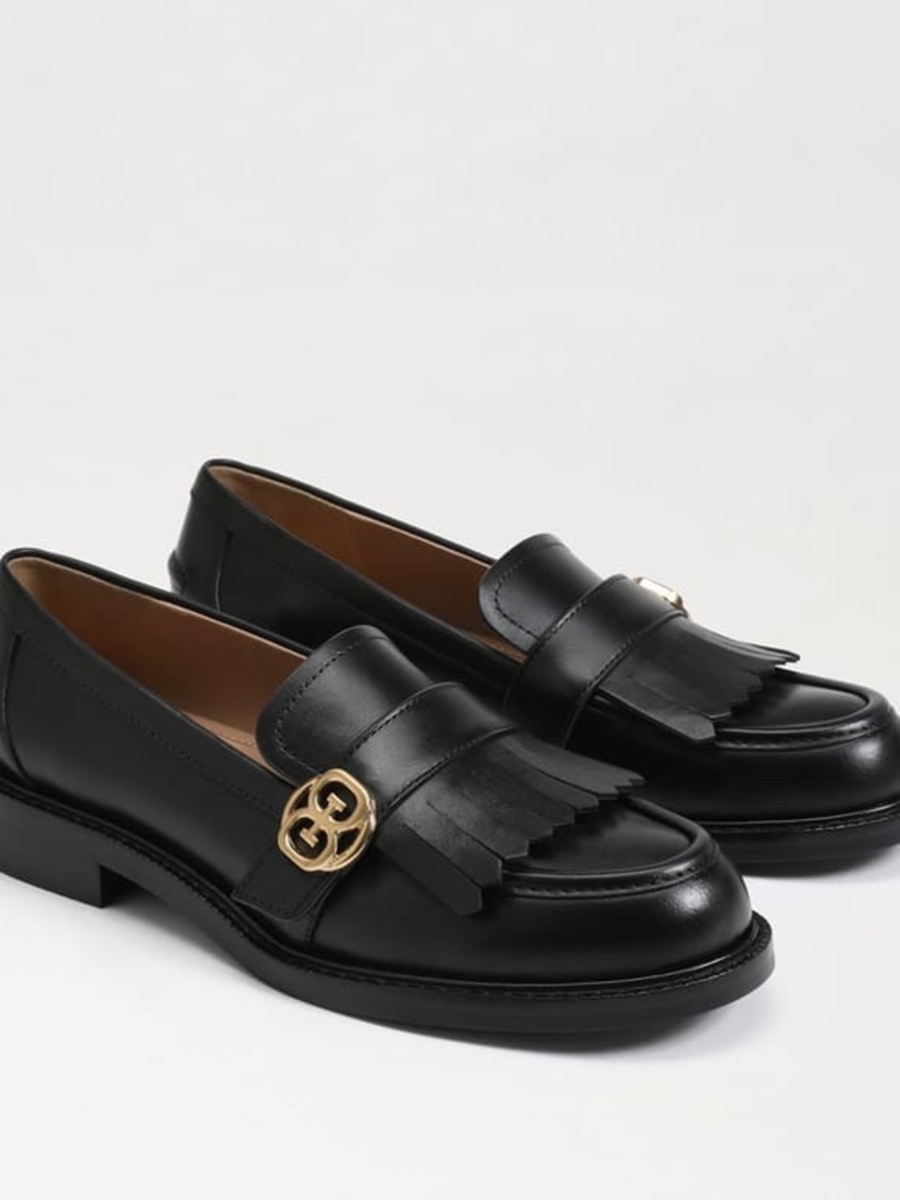 Sam Edelman Charlie Women's Black Leather Loafers Size 9.5 Buckle